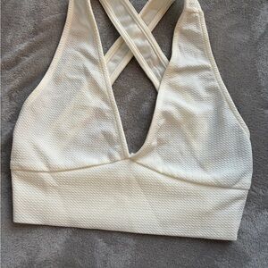 Women's Cream Cross-Back Top